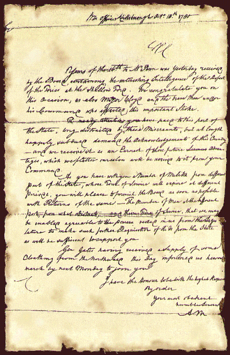 Letter to Gen. Smallwood